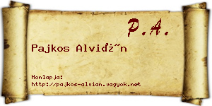 Pajkos Alvián névjegykártya